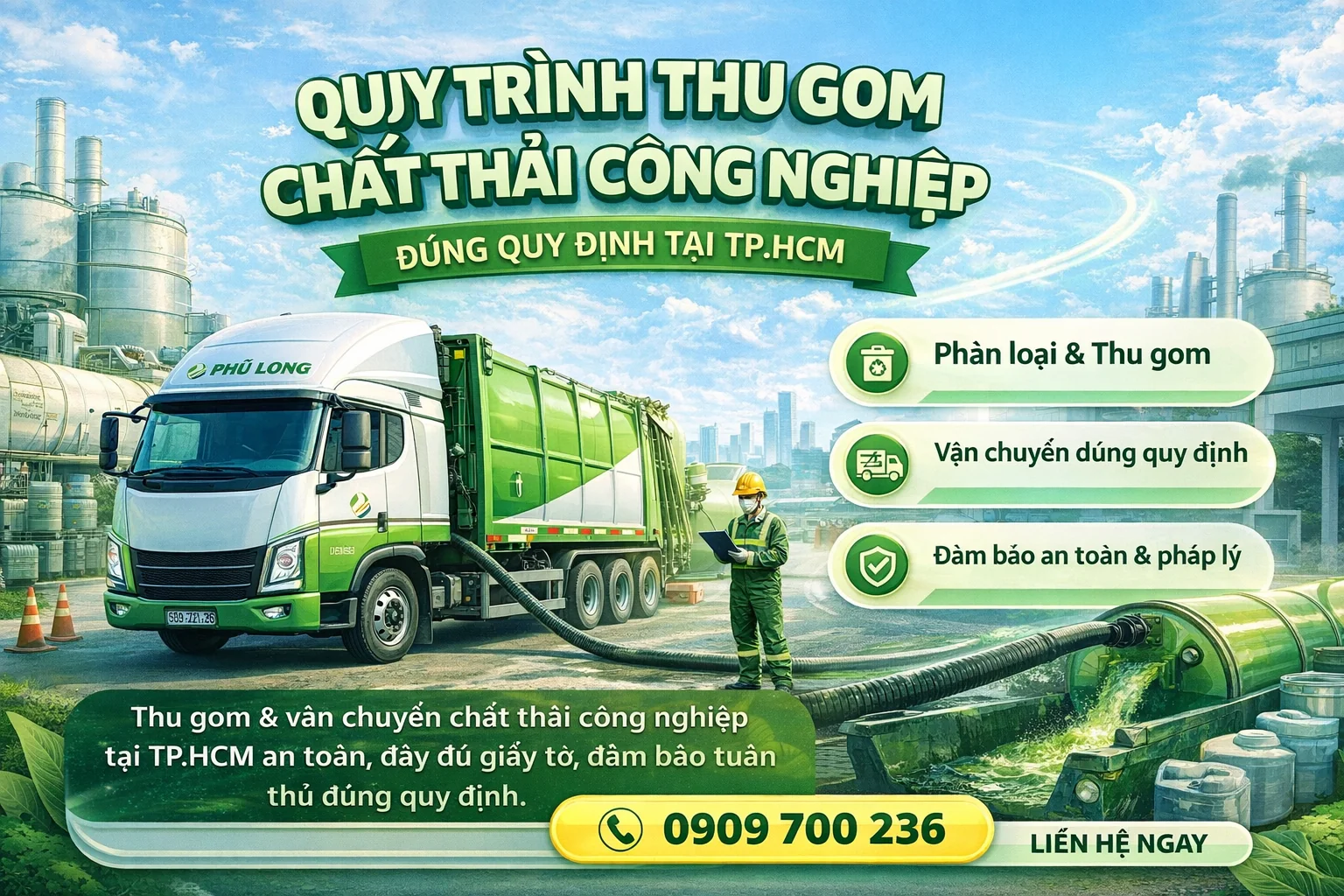 Quy trình thu gom chất thải công nghiệp đúng quy định tại TP.HCM